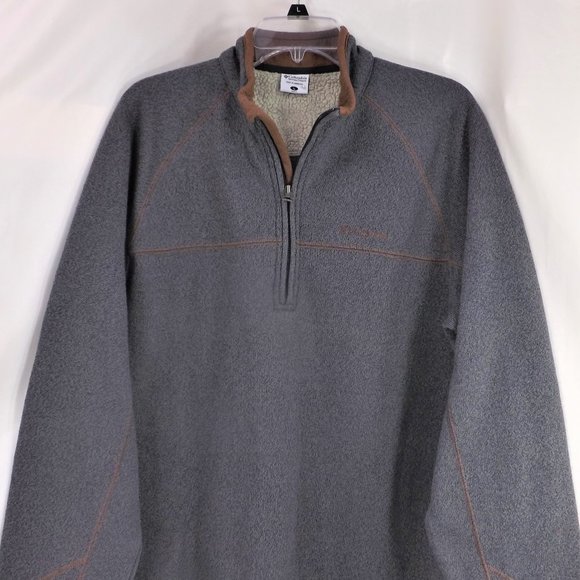 NWOT Columbia Mens Grey w Brown Trim Omni-Sheild 3/4 Zip Pullover Popover L - Picture 4 of 13